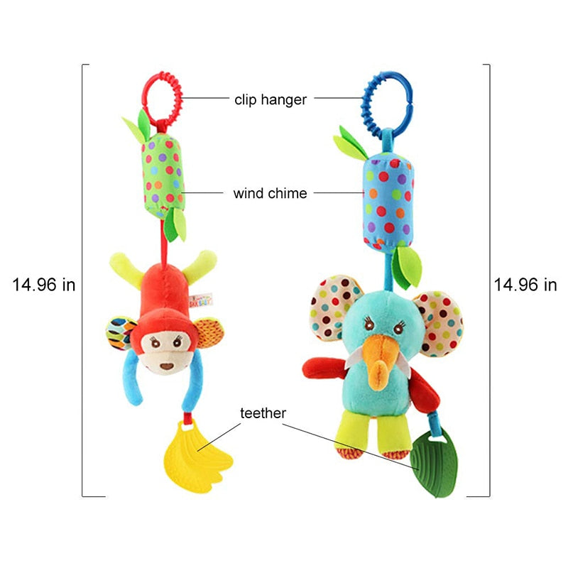 Educational Hanging Rattles for Newborns in Their Soft Crib Wonderland