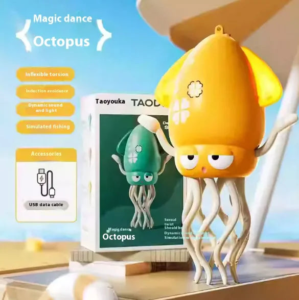 Interactive Dancing Octopus Toy – Obstacle Avoidance, Crawling & Musical Baby Toy, Rechargeable Tummy Time Squid for Kids Ages 3–6