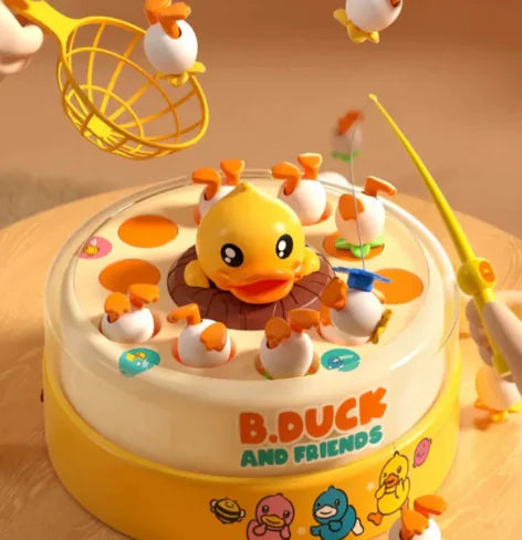 B.Duck Catch the Duck Board Game – Bouncing, Popping, and Catching Music Game for Toddlers, Kids, and Families – Fun Toy for Game Night, Christmas & Birthday Gifts Ages 3-8