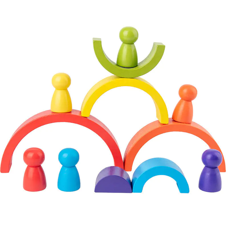 Rainbow Arch Building Blocks – Montessori Wooden Toy 🌈✨