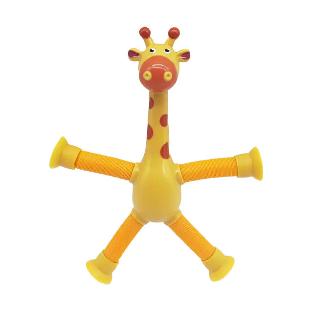 Telescopic Giraffe Suction Cup Pop Tubes – Sensory Fidget & Stress Relief Toy for Kids