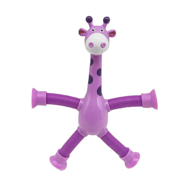Telescopic Giraffe Suction Cup Pop Tubes – Sensory Fidget & Stress Relief Toy for Kids