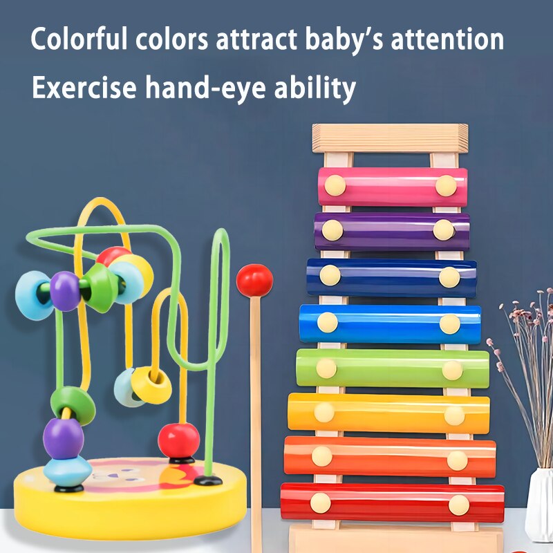 Explorative Montessori Magic: 3D Wooden Puzzles and Educational Toys for Growing Minds, Delightful Play for Children Ages 1-3