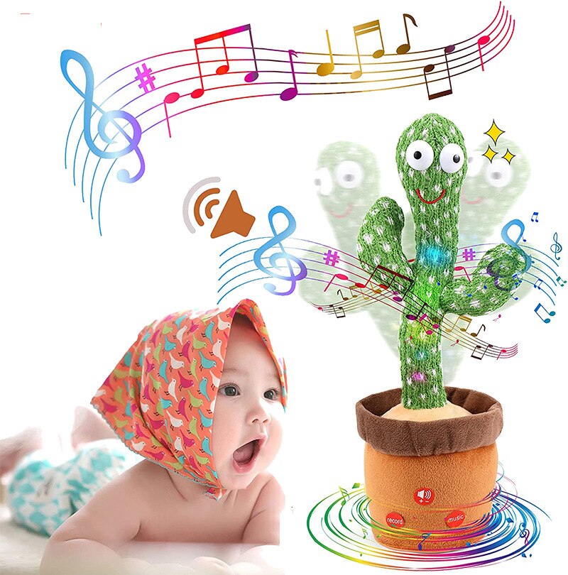 The Dancing Cactus Repeat Talking Toy with Wriggle, Sing, and Recording Capabilities