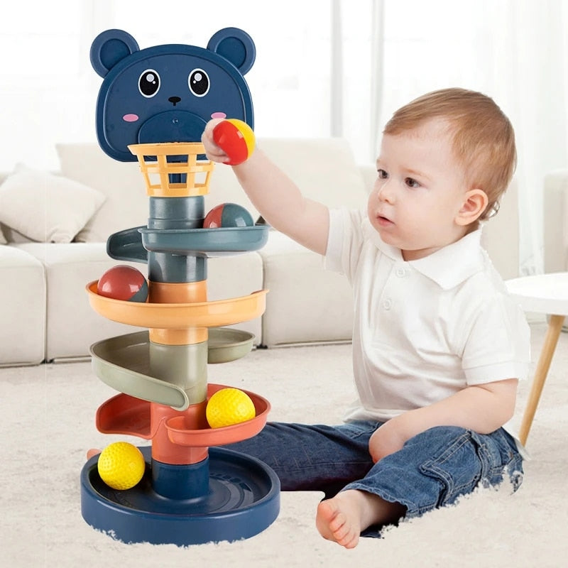 Rolling Ball Tower: Montessori Educational Game for Babies