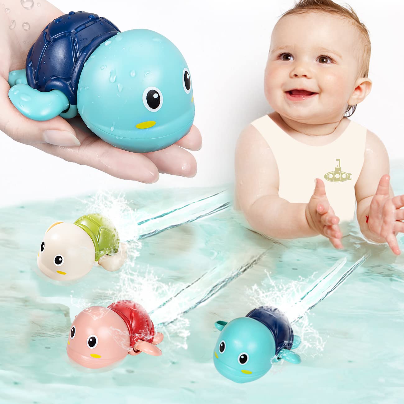 Baby Bath Toys: Swimming Turtle and Whale Fun for Water-Loving Kids!